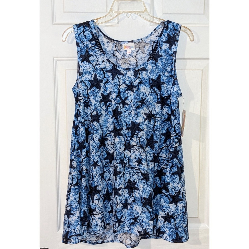LuLaRoe Tank Top Stars Print Sleeveless Summer Patriotic Casual Top XXS NEW‎
